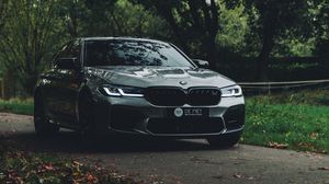 Превью обои bmw, автомобиль, вид сбоку, дорога, транспорт