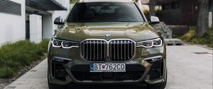 Превью обои bmw, автомобиль, внедорожник, зеленый
