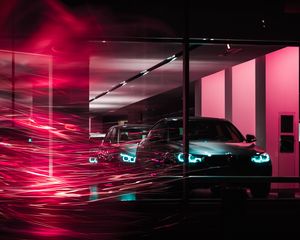 Превью обои bmw, автомобили, длительное воздействие, свет, линии