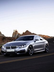 Превью обои bmw, дорога, движение