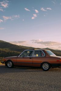 Превью обои bmw, e21, вид сбоку, дорога