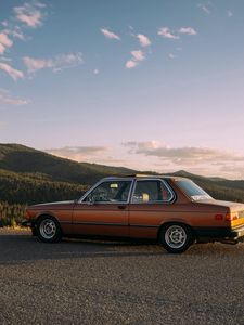 Превью обои bmw, e21, вид сбоку, дорога