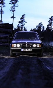 Превью обои bmw e34, bmw, автомобиль, темный