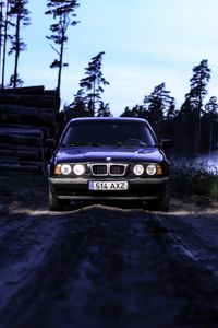 Превью обои bmw e34, bmw, автомобиль, темный