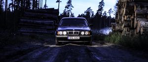 Превью обои bmw e34, bmw, автомобиль, темный