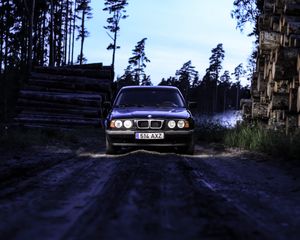 Превью обои bmw e34, bmw, автомобиль, темный