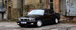 Превью обои bmw, e38, черный, вид сбоку