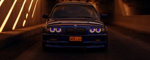 Превью обои bmw e46, bmw, автомобиль, синий, тоннель
