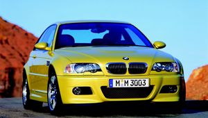 Превью обои bmw e46 m3, авто, желтый, стиль, движение