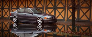 Превью обои bmw, e46, вид сбоку, отражение