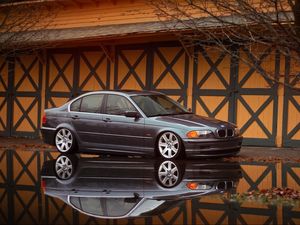 Превью обои bmw, e46, вид сбоку, отражение