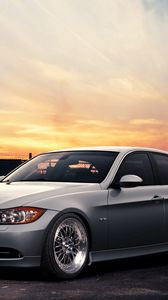 Превью обои bmw e90, серый, авто, стиль