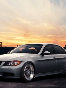 Превью обои bmw e90, серый, авто, стиль