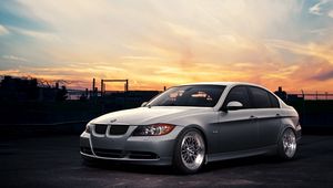 Превью обои bmw e90, серый, авто, стиль