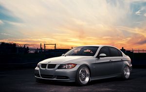 Превью обои bmw e90, серый, авто, стиль