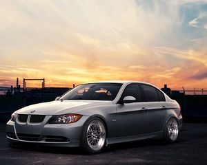 Превью обои bmw e90, серый, авто, стиль