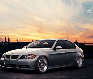 Превью обои bmw e90, серый, авто, стиль