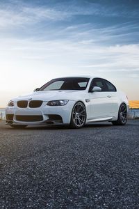 Превью обои bmw, e92, m3, белый, вид сбоку