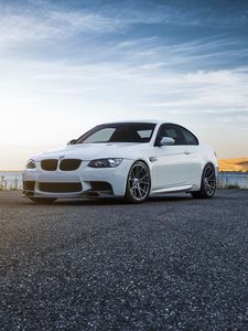 Превью обои bmw, e92, m3, белый, вид сбоку