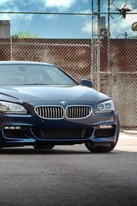 Превью обои bmw, f13, 650i, черный, вид спереди