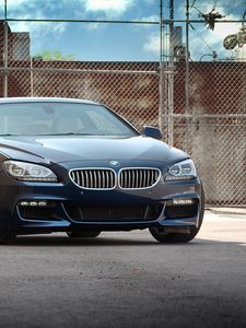 Превью обои bmw, f13, 650i, черный, вид спереди