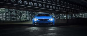 Превью обои bmw, gtrs, vorsteiner, голубой, вид спереди