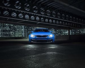 Превью обои bmw, gtrs, vorsteiner, голубой, вид спереди