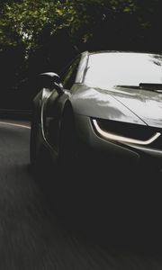 Превью обои bmw i8, bmw, автомобиль, вид спереди