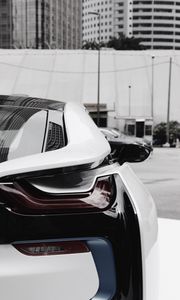 Превью обои bmw i8, bmw, фара, вид сзади, автомобиль