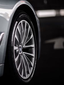Превью обои bmw, колесо, диск, машина, серый