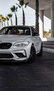 Превью обои bmw m2, bmw, автомобиль, белый, вид спереди