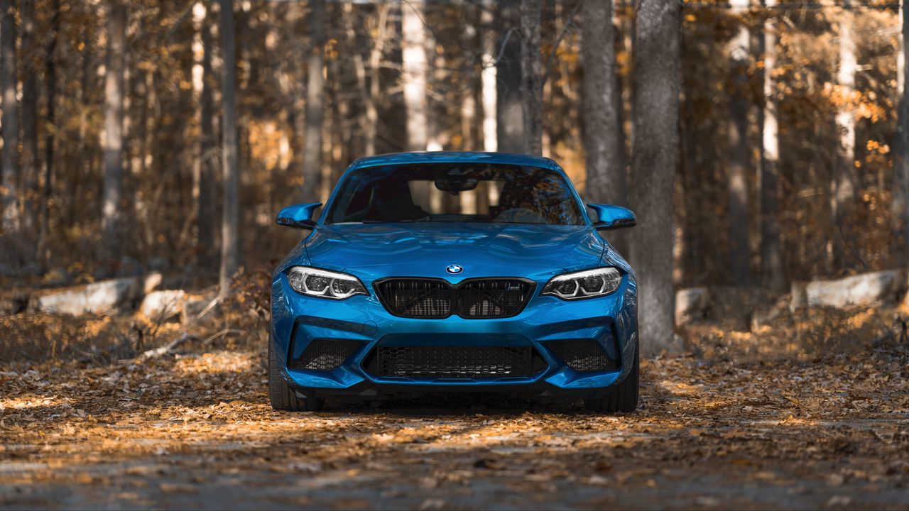 Обои bmw m2, bmw, автомобиль, синий, вид спереди