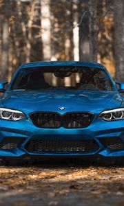 Превью обои bmw m2, bmw, автомобиль, синий, вид спереди