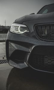 Превью обои bmw m2, bmw, дождь, капли, фара