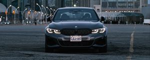 Превью обои bmw m340i, bmw, автомобиль, серый, вид спереди