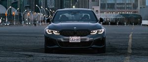 Превью обои bmw m340i, bmw, автомобиль, серый, вид спереди