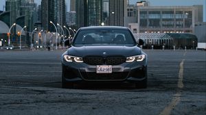 Превью обои bmw m340i, bmw, автомобиль, серый, вид спереди