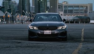 Превью обои bmw m340i, bmw, автомобиль, серый, вид спереди