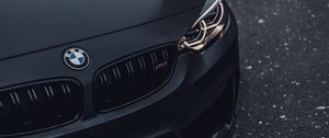 Превью обои bmw m3, bmw, автомобиль, фара, черный