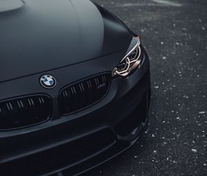 Превью обои bmw m3, bmw, автомобиль, фара, черный