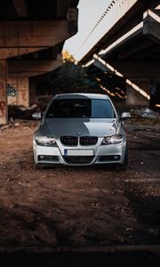 Превью обои bmw m3, bmw, автомобиль, серый, вид спереди
