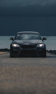 Превью обои bmw m3, bmw, автомобиль, черный, вид спереди