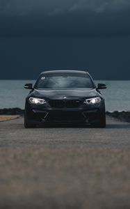 Превью обои bmw m3, bmw, автомобиль, черный, вид спереди