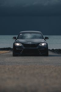 Превью обои bmw m3, bmw, автомобиль, черный, вид спереди