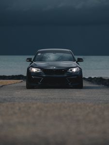 Превью обои bmw m3, bmw, автомобиль, черный, вид спереди