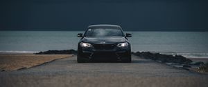 Превью обои bmw m3, bmw, автомобиль, черный, вид спереди