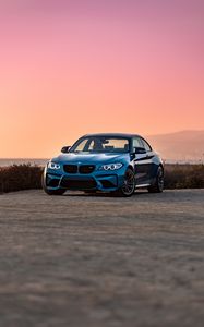 Превью обои bmw m3, bmw, автомобиль, синий, вид спереди