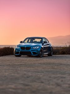 Превью обои bmw m3, bmw, автомобиль, синий, вид спереди