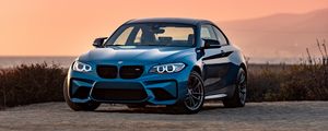 Превью обои bmw m3, bmw, автомобиль, синий, вид спереди