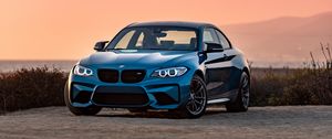 Превью обои bmw m3, bmw, автомобиль, синий, вид спереди